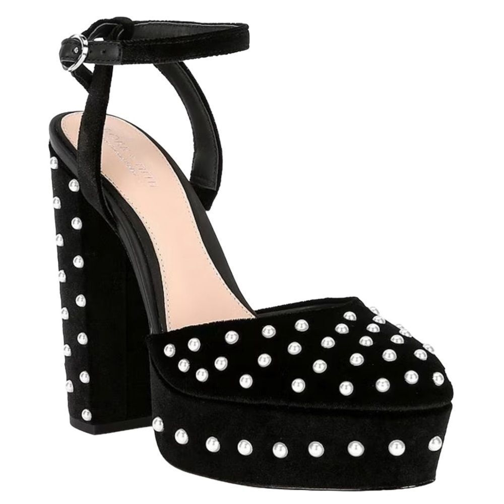 🌟 Antonio Melani x Born On Fifth EMILY Velvet Pearl Detail Platform Pumps